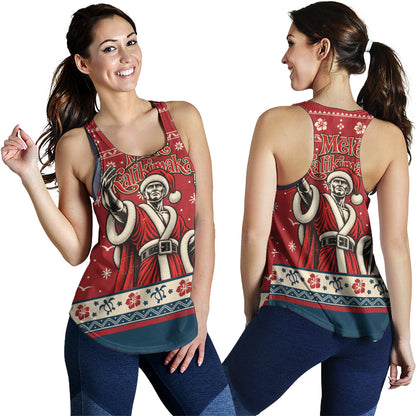 Hawaii Women Tank Ugly Christmas Mele Kalikimaka King Kamehameha