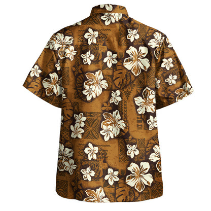 Hawaii Hawaiian Shirt Polynesian Tribal And Hibiscus Vintage