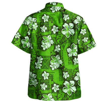 Hawaii Hawaiian Shirt Polynesian Tribal And Hibiscus Vintage