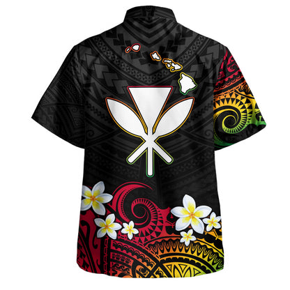 Hawaii Hawaiian Shirt Custom Plumeria Flowers Tribal Motif Reggae