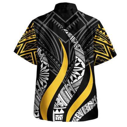 Philippines Filipino Custom Personalised Hawaiian Shirt Strong Fire Pattern Gold