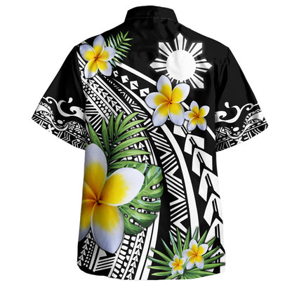 Philippines Filipinos Hawaiian Shirt Plumeria Polynesian Pattern