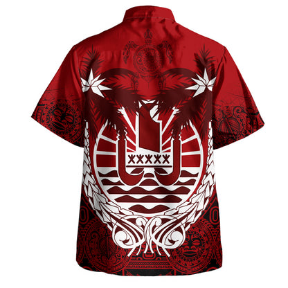 Tahiti Hawaiian Shirt Hibiscus Flowers Vintage Style