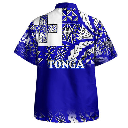 Tonga Hawaiian Shirt Tonga Blue Color With Traditional Patterns