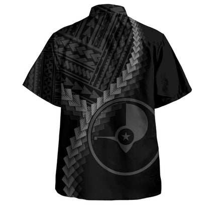 Yap State Hawaiian Shirt Coat Of Arm Polynesian Tattoo Style