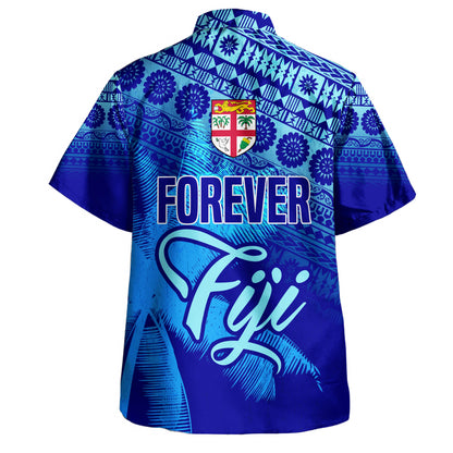 Fiji Hawaiian Shirt Happy Fiji Day Fijian Masi x Tropical Palm Leaf Tribal Curve Style