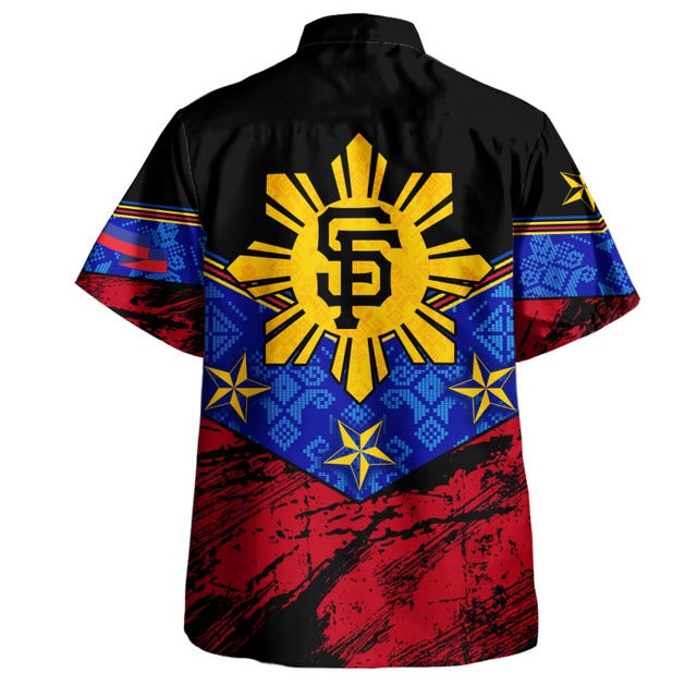 Philippines Filipinos Hawaiian Shirt San Francisco Filipino Grunge Brush Stroke Style
