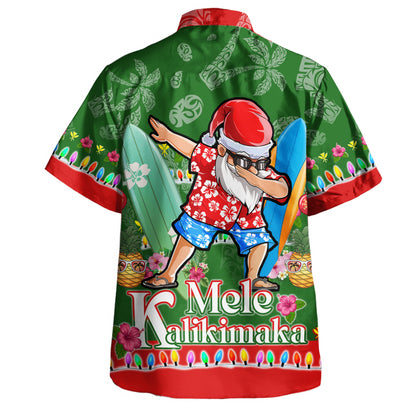 Hawaii Hawaiian Shirt Mele Kalikimaka Dabbing Santa Christmas Style