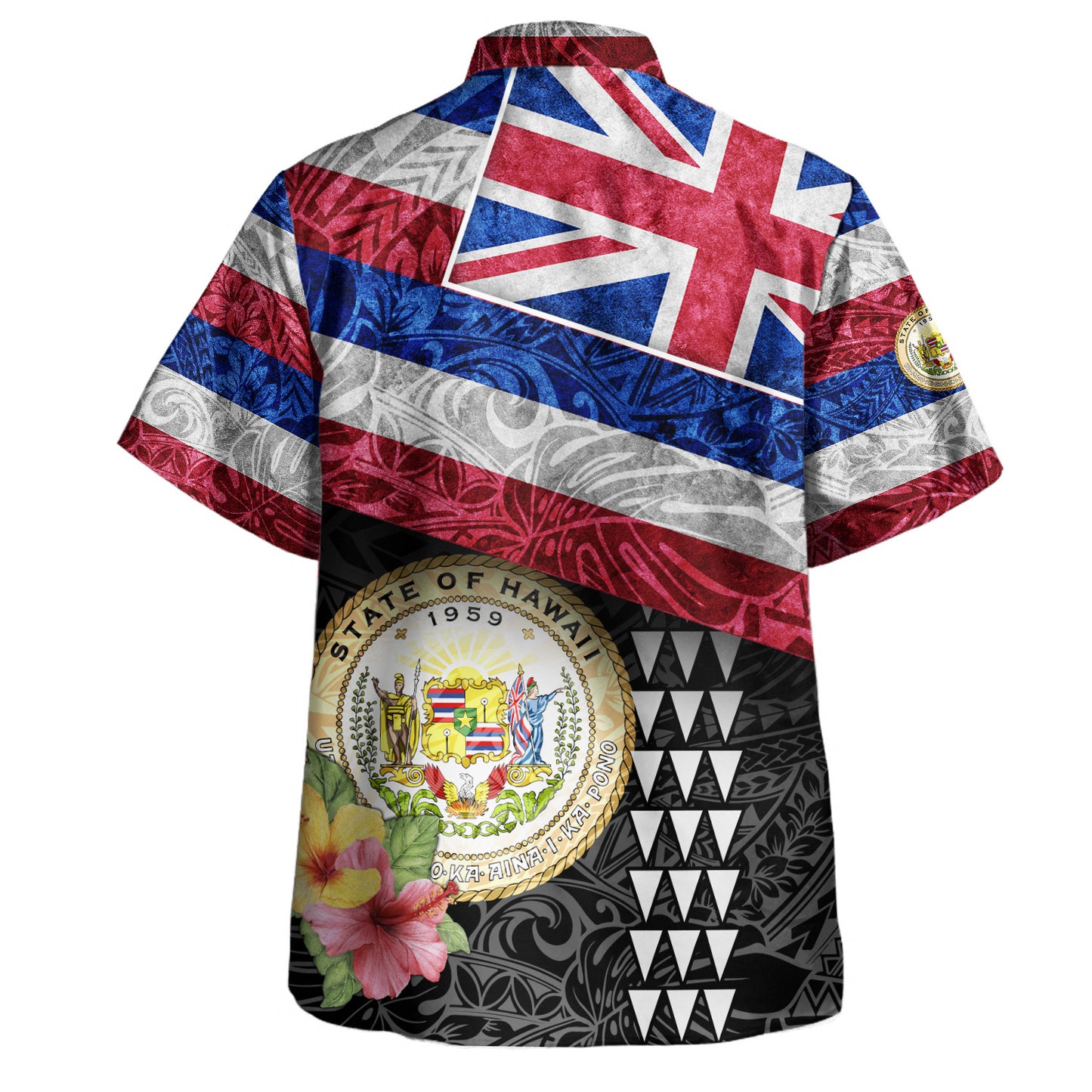 Hawaii Hawaiian Shirt Hawaiian Flag Polynesian Tribal Hibiscus Style