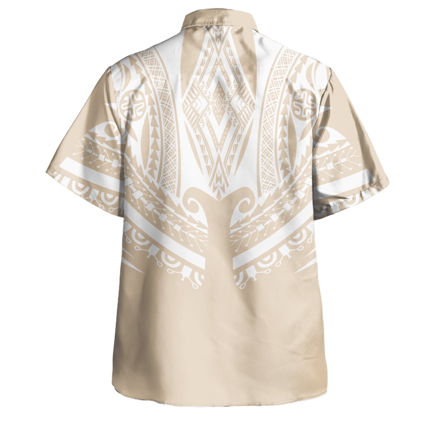 Polynesian Hawaiian Shirt Polynesian Tattoo Style White Yellow