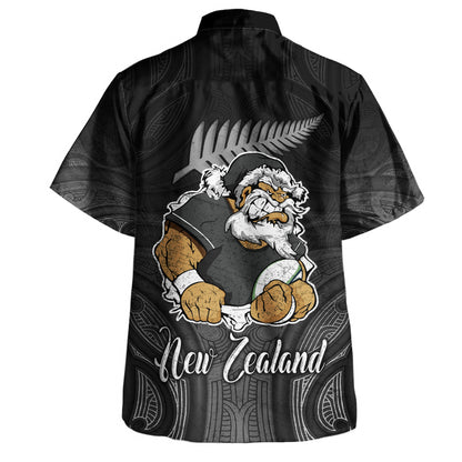 New Zealand Hawaiian Shirt Hari Kirihimete Rugby Santa Style