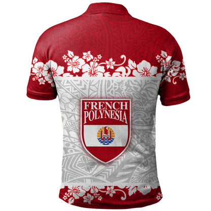 French Polynesia Polo Shirt Seal With Plumeria Flowers Polynesia Patterns