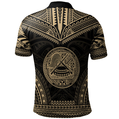 American Samoa Polo Shirt Custom Personalised Polynesian Chief Tattoo