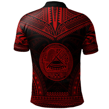 American Samoa Polo Shirt Custom Personalised Polynesian Chief Tattoo