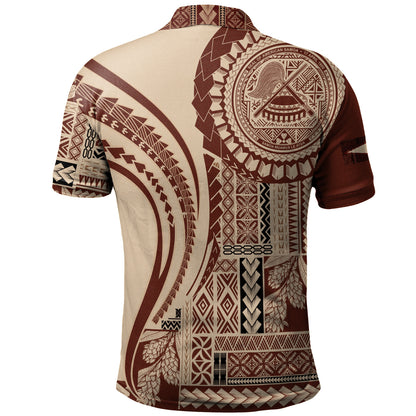 American Samoa Polo Shirt Samoan Siapo Brown Design