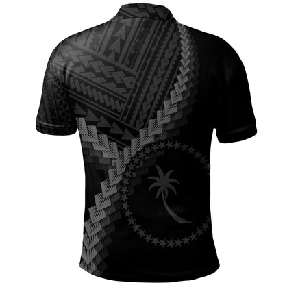 Chuuk State Polo Shirt Coat Of Arm Polynesian Tattoo Style