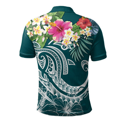 Polynesian Polo Shirt Summer Plumeria