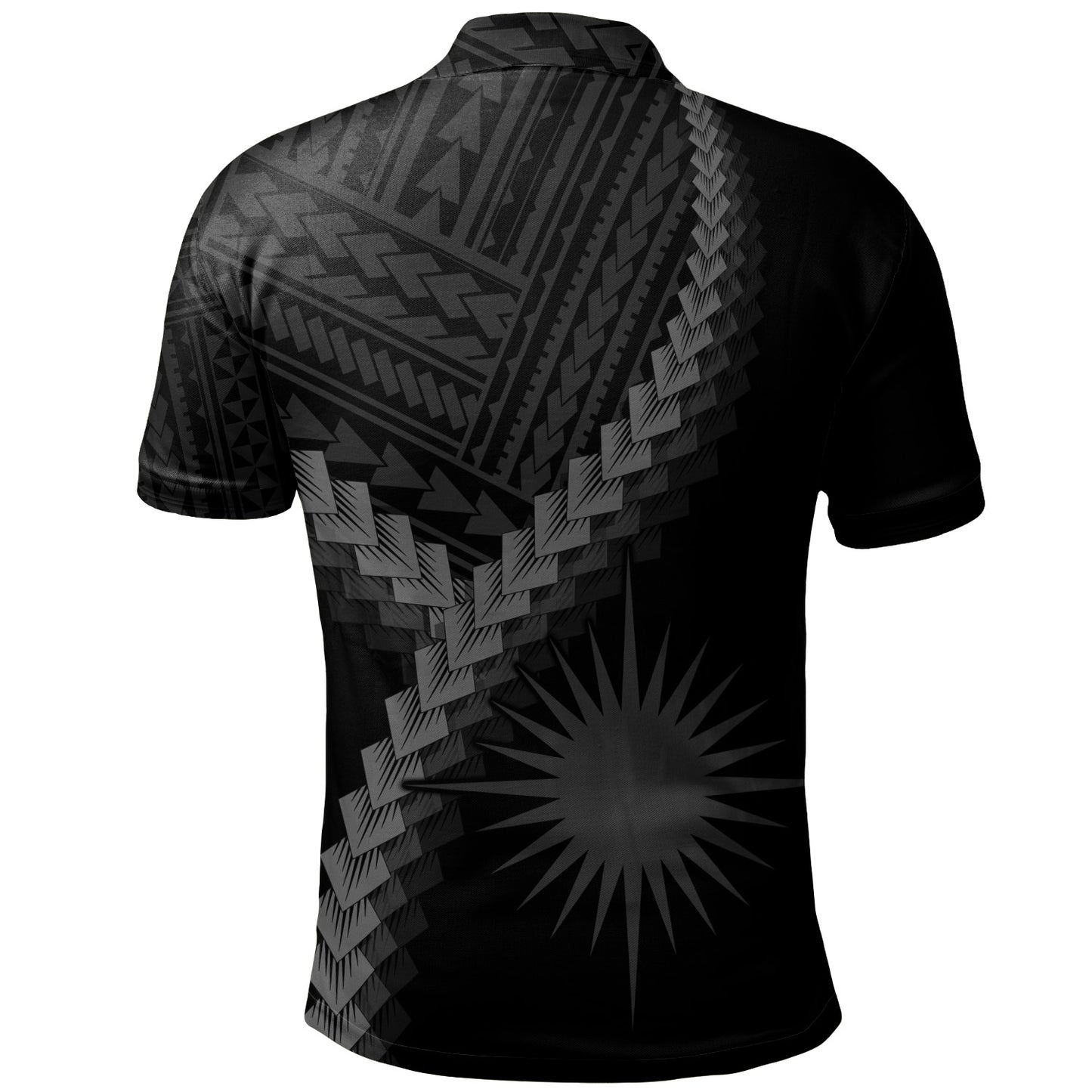 Marshall Islands Polo Shirt Coat Of Arm Polynesian Tattoo Style