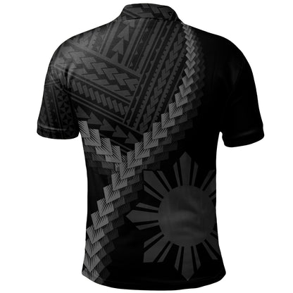 Philippines Filipinos Polo Shirt Filipinos Sun Polynesian Tattoo Style