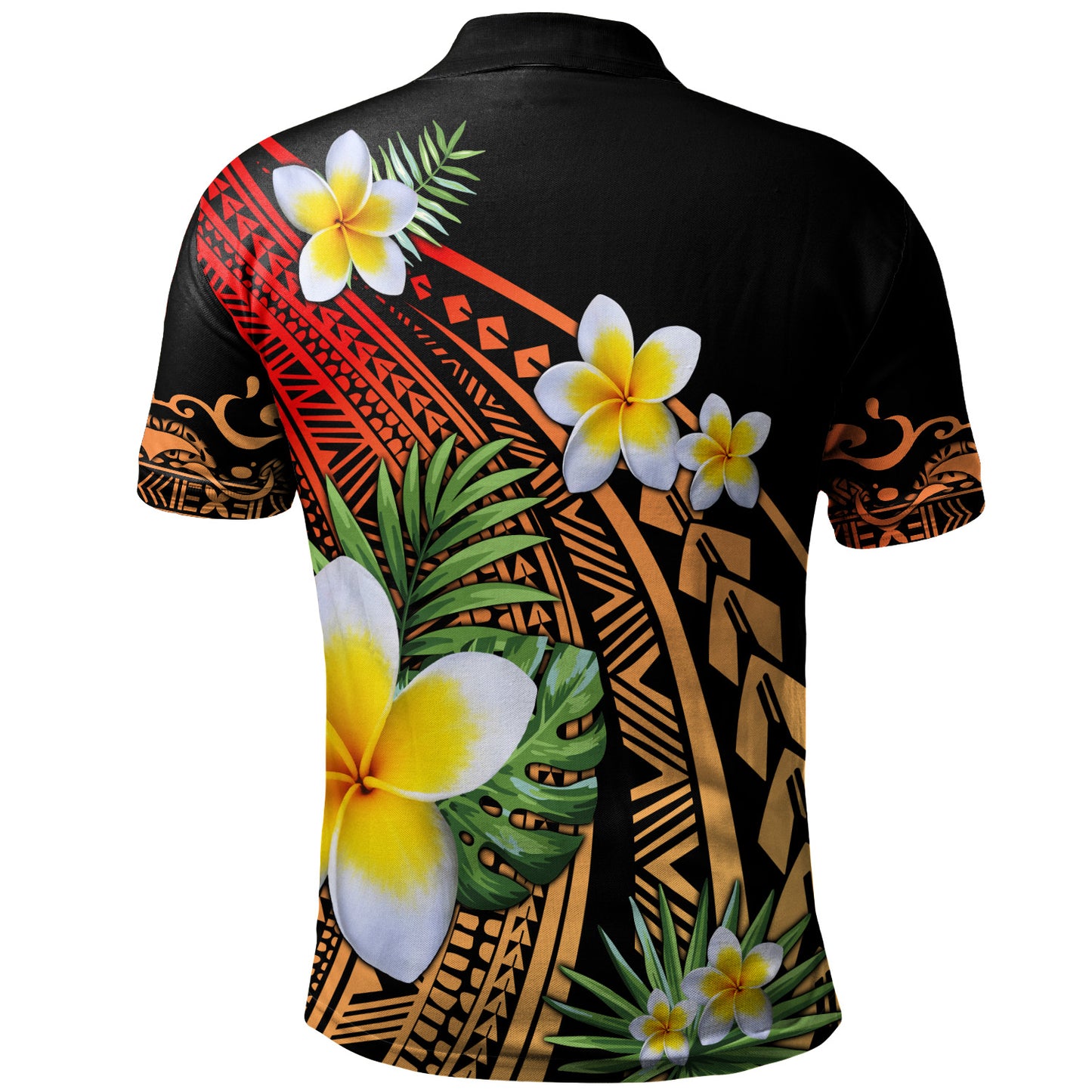Hawaii Polo Shirt Plumeria Polynesian Pattern