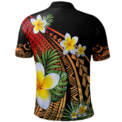 Hawaii Polo Shirt Plumeria Polynesian Pattern