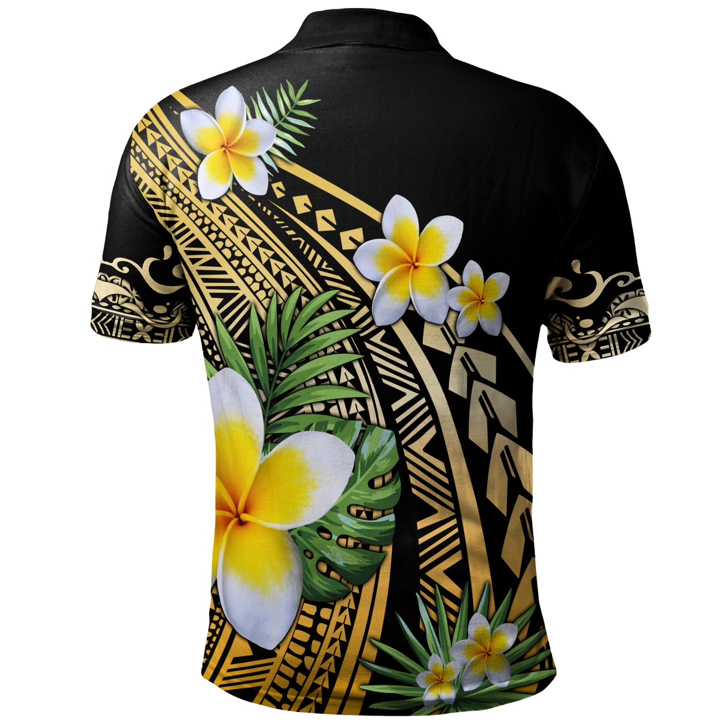 Hawaii Polo Shirt Plumeria Polynesian Pattern