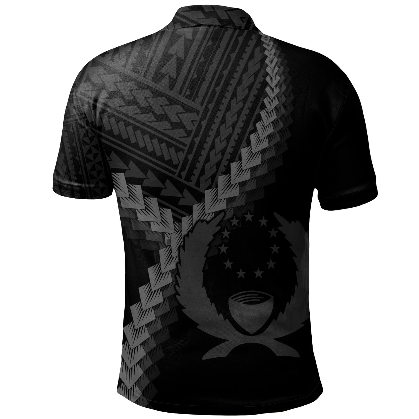 Pohnpei State Polo Shirt Coat Of Arm Polynesian Tattoo Style