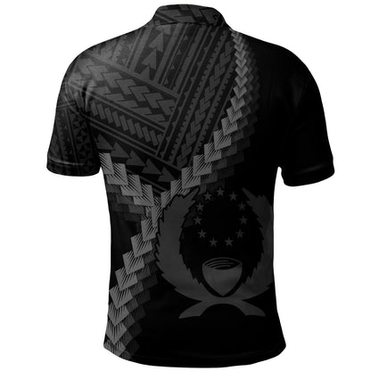 Pohnpei State Polo Shirt Coat Of Arm Polynesian Tattoo Style