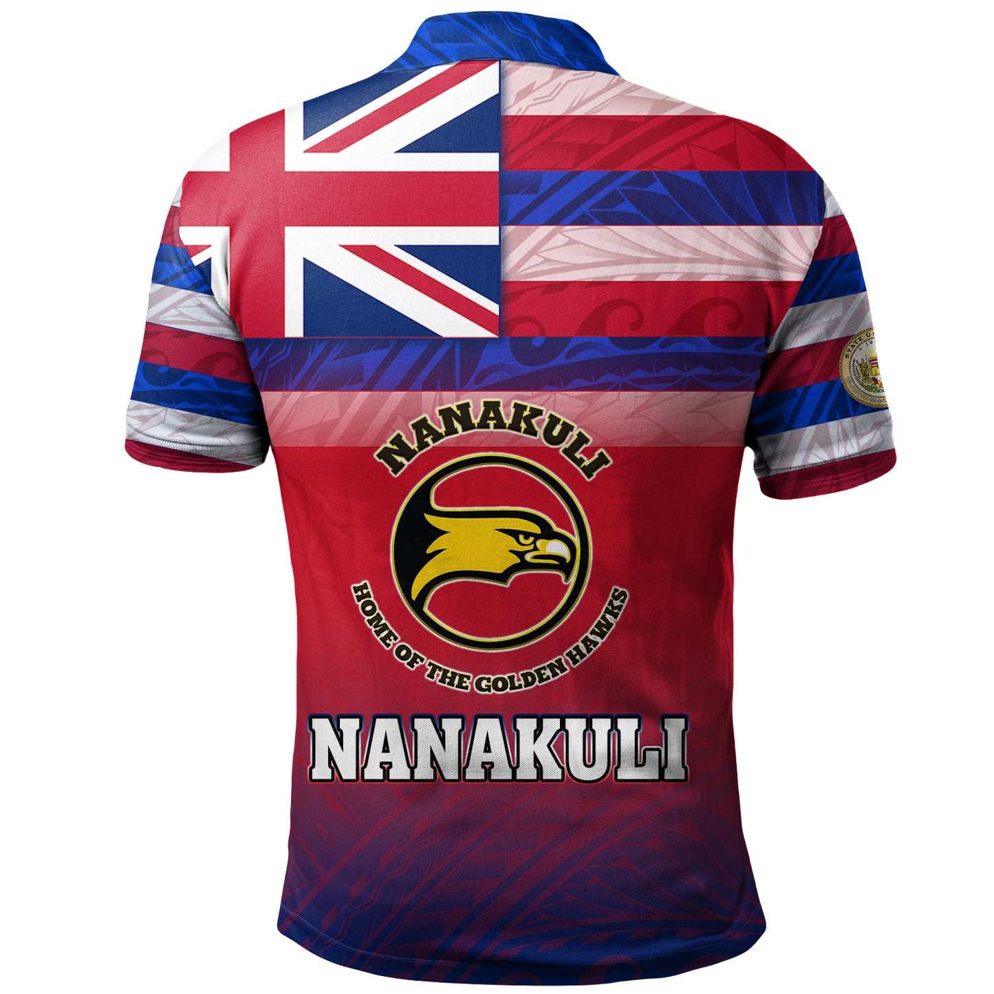 Hawaii Custom Nanakuli High and Intermediate School Polo Shirt Flag Color With Traditional Patterns