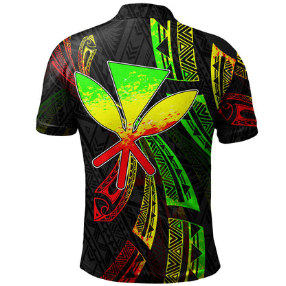 Hawaii Polo Shirt Kanaka Maoli Polynesian Pattern Reggae Color