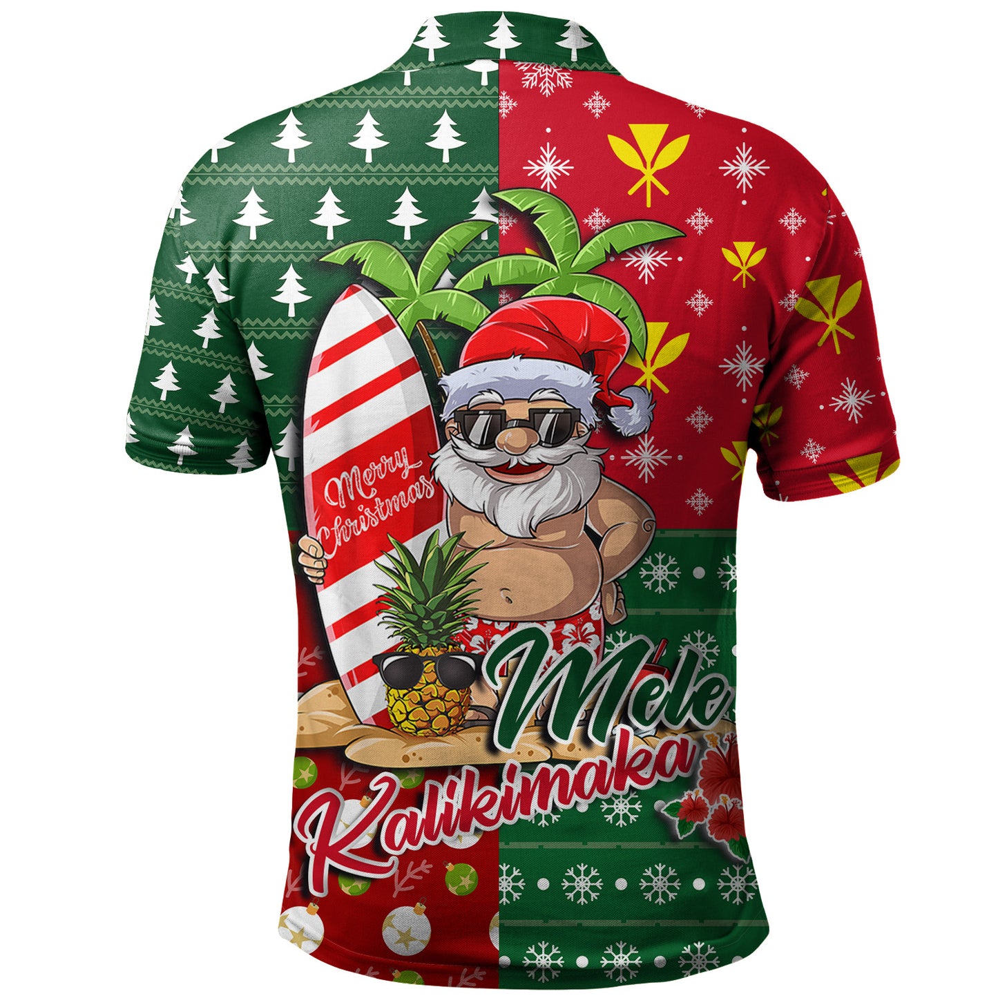Hawaii Polo Shirt Mele Kalikimaka Hawaii Christmas Patterns