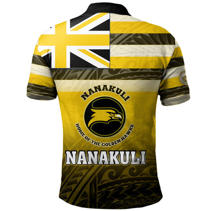 Hawaii Custom Nanakuli High and Intermediate School Polo Shirt Flag Color With Traditional Patterns ( Yellow Black )