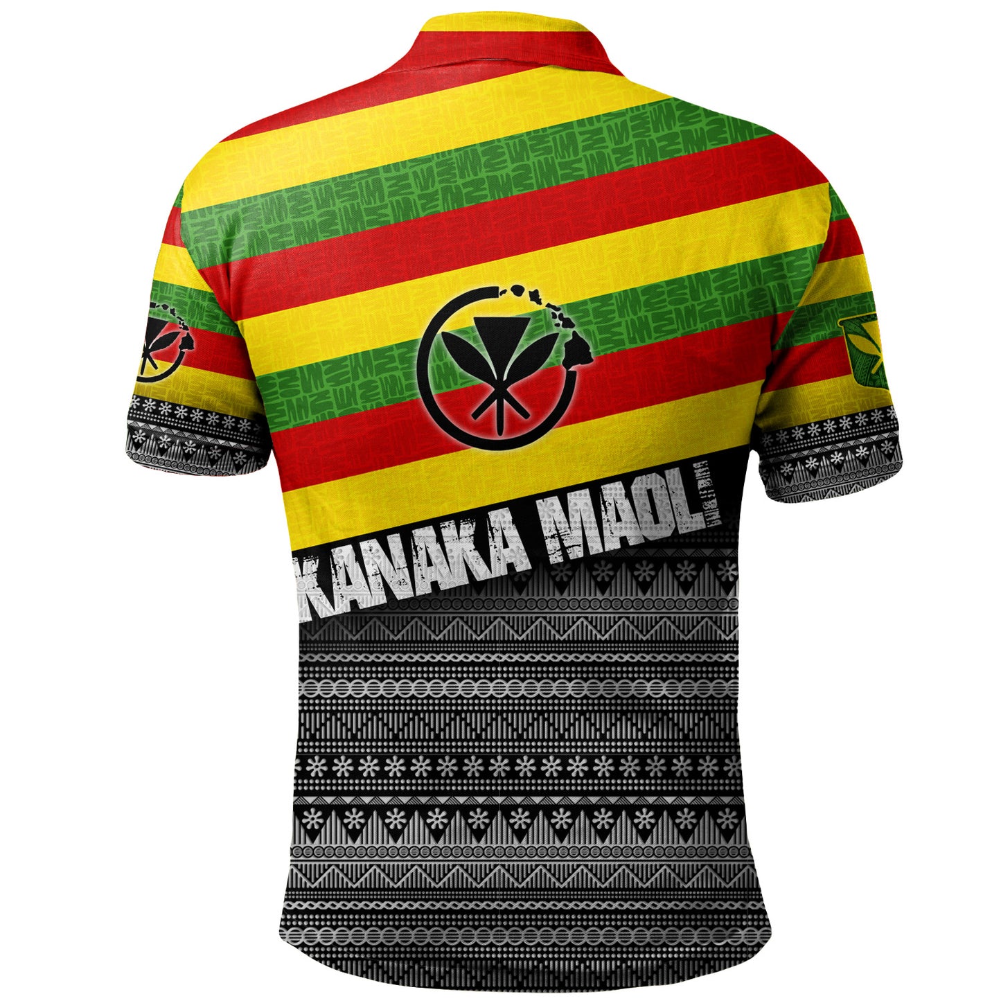 Hawaii Polo Shirt Kanaka Maoli Flag Polynesian Tribal Patterns Grunge Style