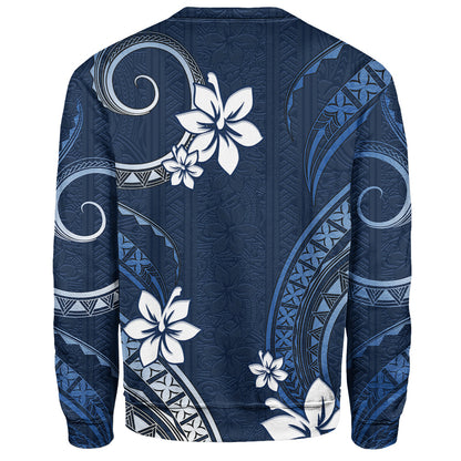 Hawaii Sweatshirt Polynesian Pattern Plumeria