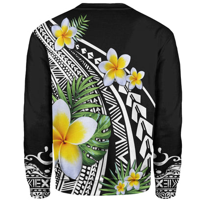 Hawaii Sweatshirt Plumeria Polynesian Pattern