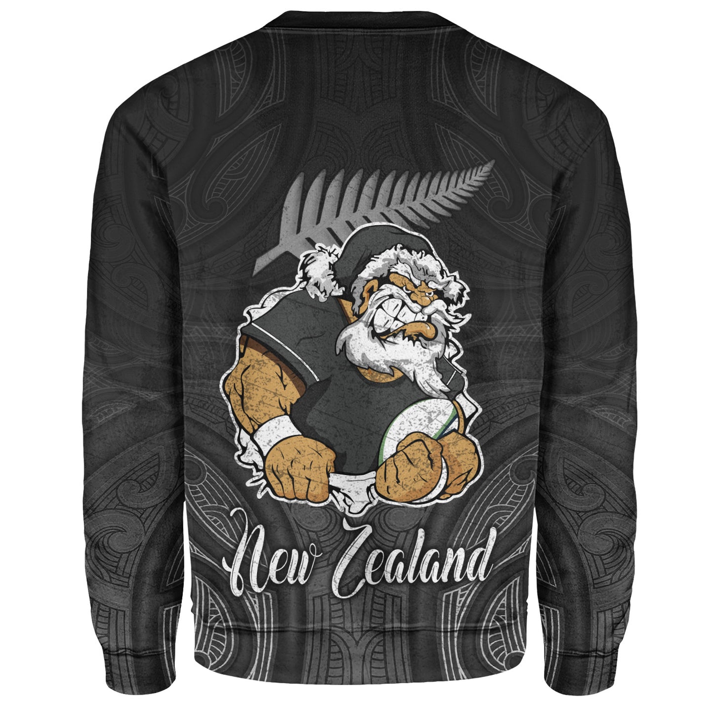 New Zealand Sweatshirt Hari Kirihimete Rugby Santa Style