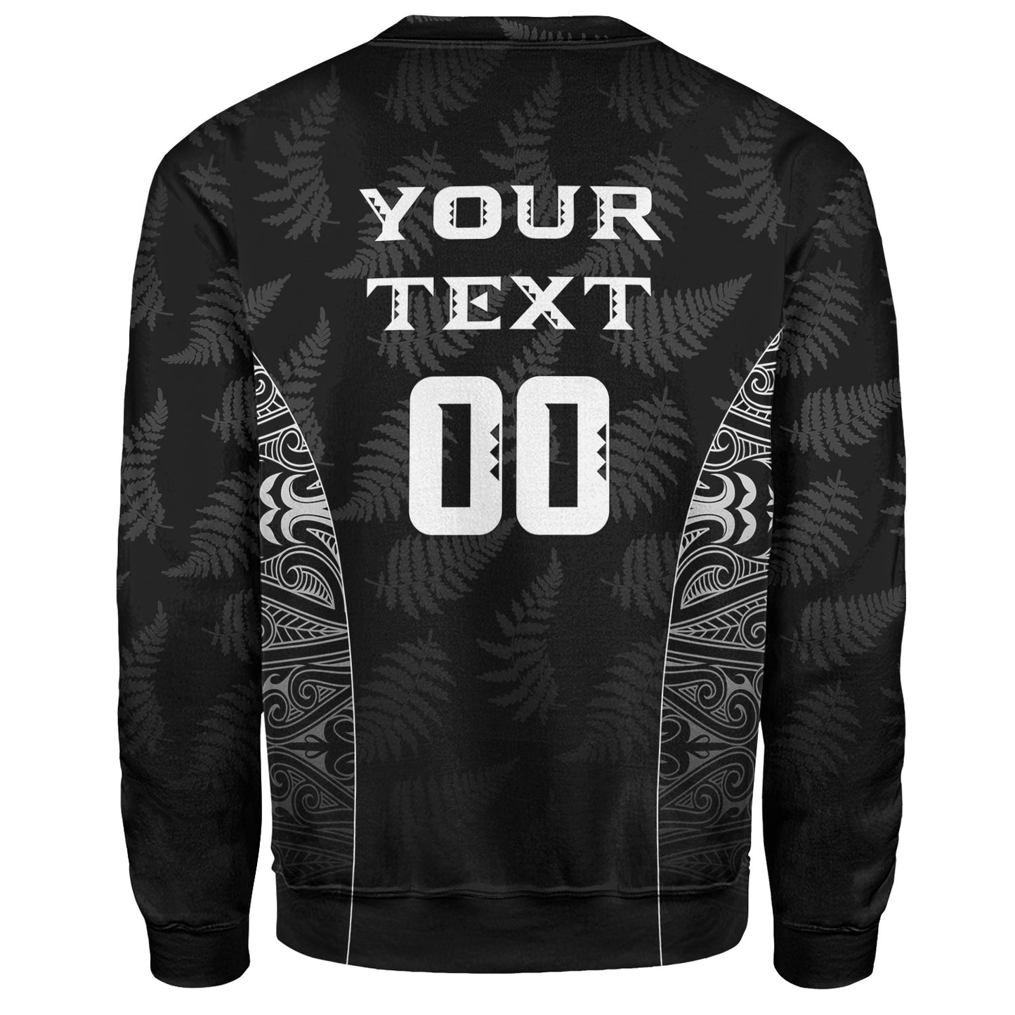 New Zealand Personalized Sweatshirt Rugby Heart Maori Style Silver Fern