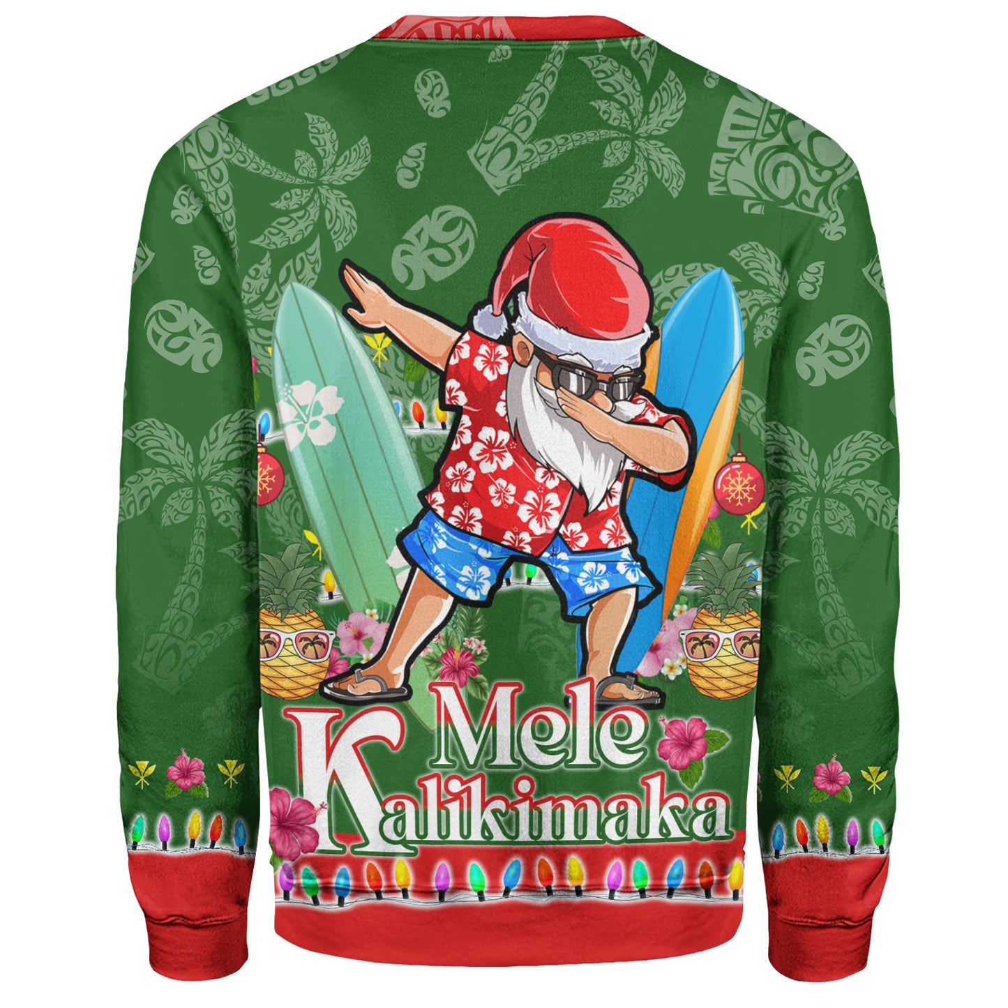 Hawaii Sweatshirt Mele Kalikimaka Dabbing Santa Christmas Style