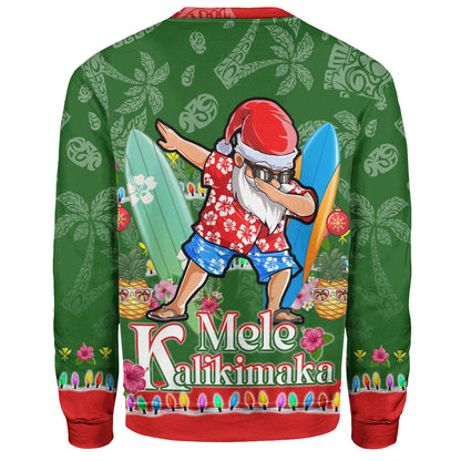 Hawaii Sweatshirt Mele Kalikimaka Dabbing Santa Christmas Style