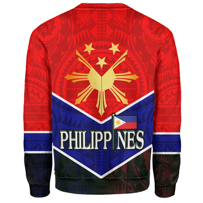 Philippines Filipinos Sweatshirt Sun Filipinos Tribal Flowers Patterns