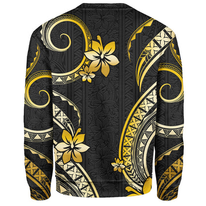 Hawaii Sweatshirt Polynesian Pattern Plumeria