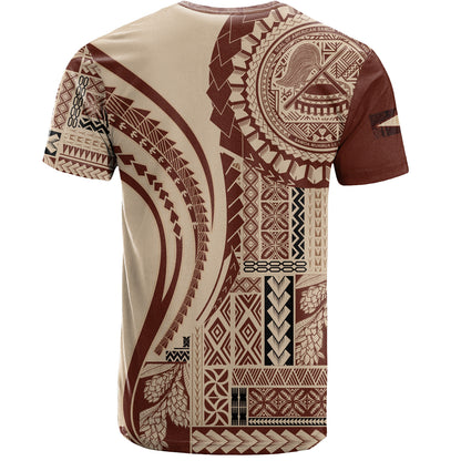 American Samoa T-Shirt Samoan Siapo Brown Design