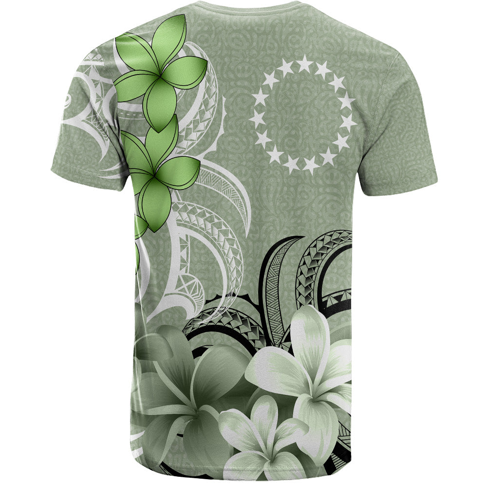 Cook Islands T-Shirt Custom Personalised Floral Spirit Sage Green