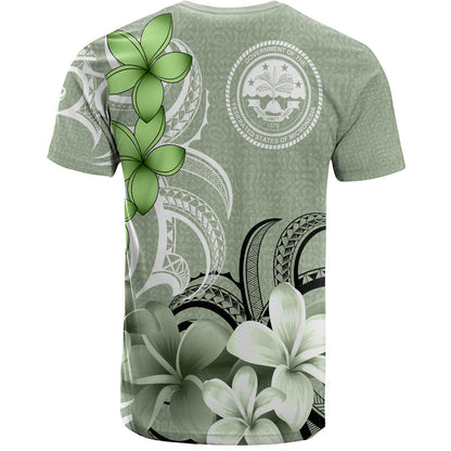 Federated States Of Micronesia T-Shirt Custom Personalised Floral Spirit Sage Green