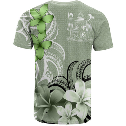 Fiji T-Shirt Custom Personalised Floral Spirit Sage Green