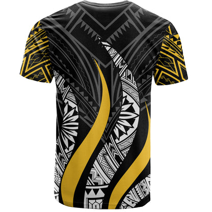 Hawaii Custom Personalised T-Shirt - Kanaka Maoli Strong Fire Pattern Gold