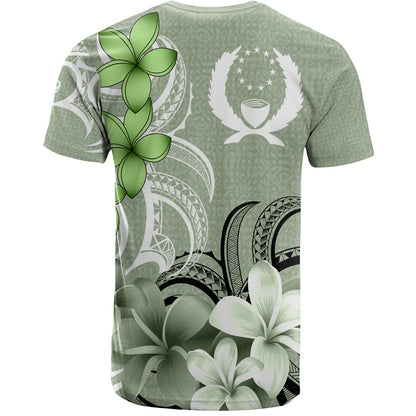 Pohnpei State T-Shirt Custom Personalised Floral Spirit Sage Green