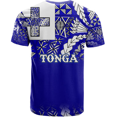 Tonga T-Shirt Tonga Blue Color With Traditional Patterns