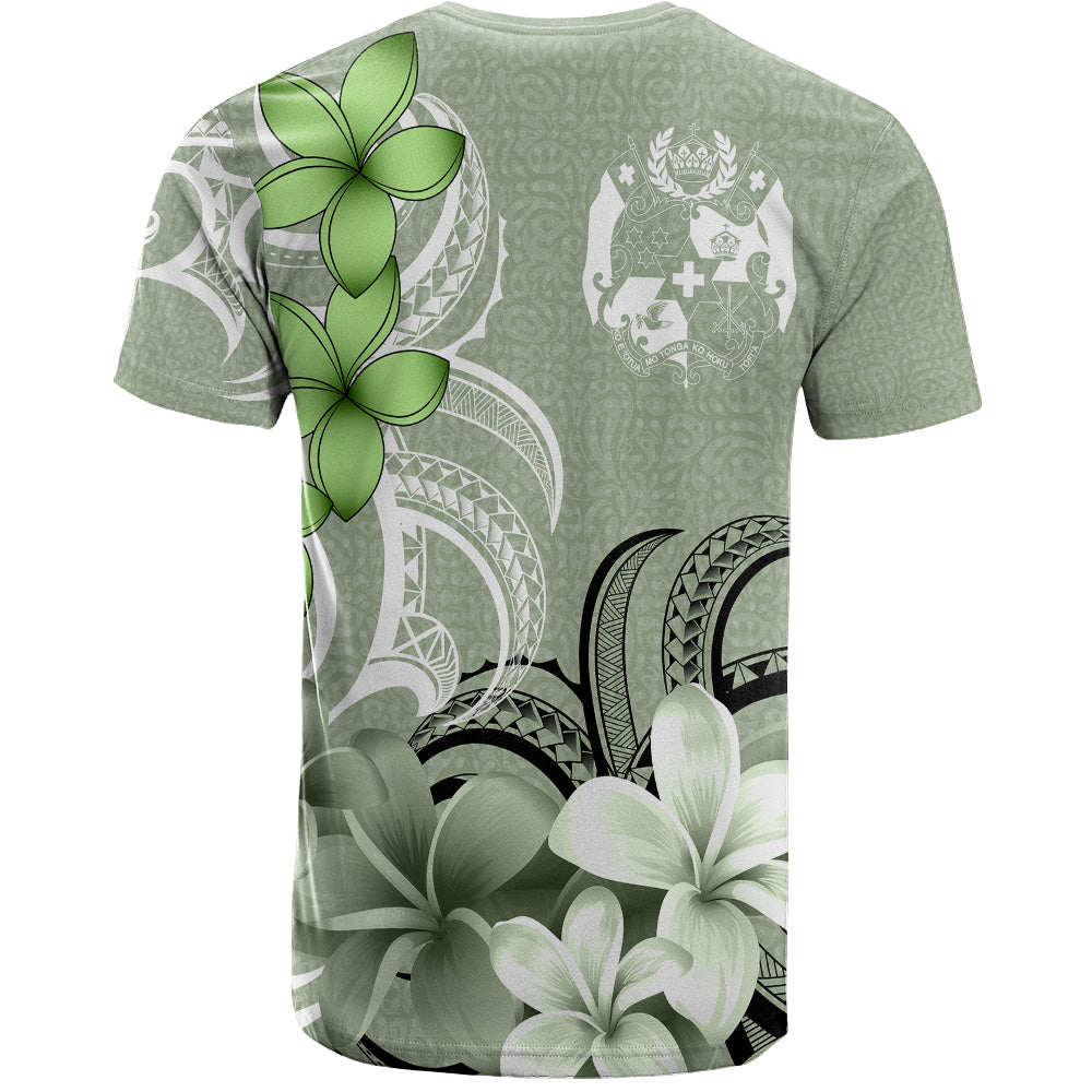 Tonga T-Shirt Custom Personalised Floral Spirit Sage Green