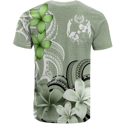 Tonga T-Shirt Custom Personalised Floral Spirit Sage Green